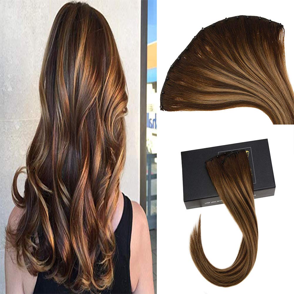 Amazon Com Sunny 24inch Micro Bead Weft Hair Extensions Brown