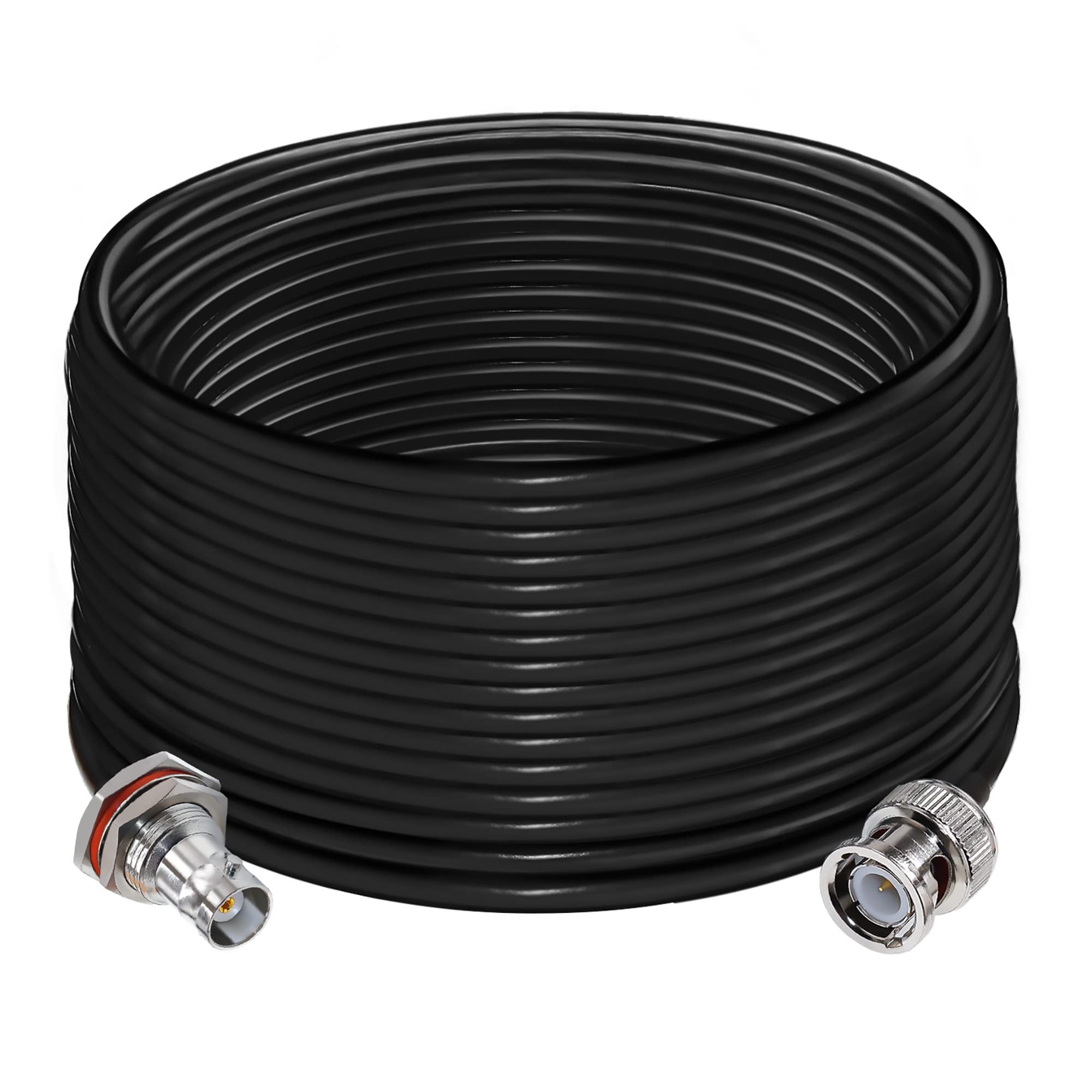 TUOLNK BNC Jumper Cable RG58 BNC Male to BNC Female Bulkhead Low Loss 50 ohm CB Radio Coax Cable 32.8FT(10M) Wifi Antenna Extension Cable for HAM Radio Antenna Security CCTV System โ image 1