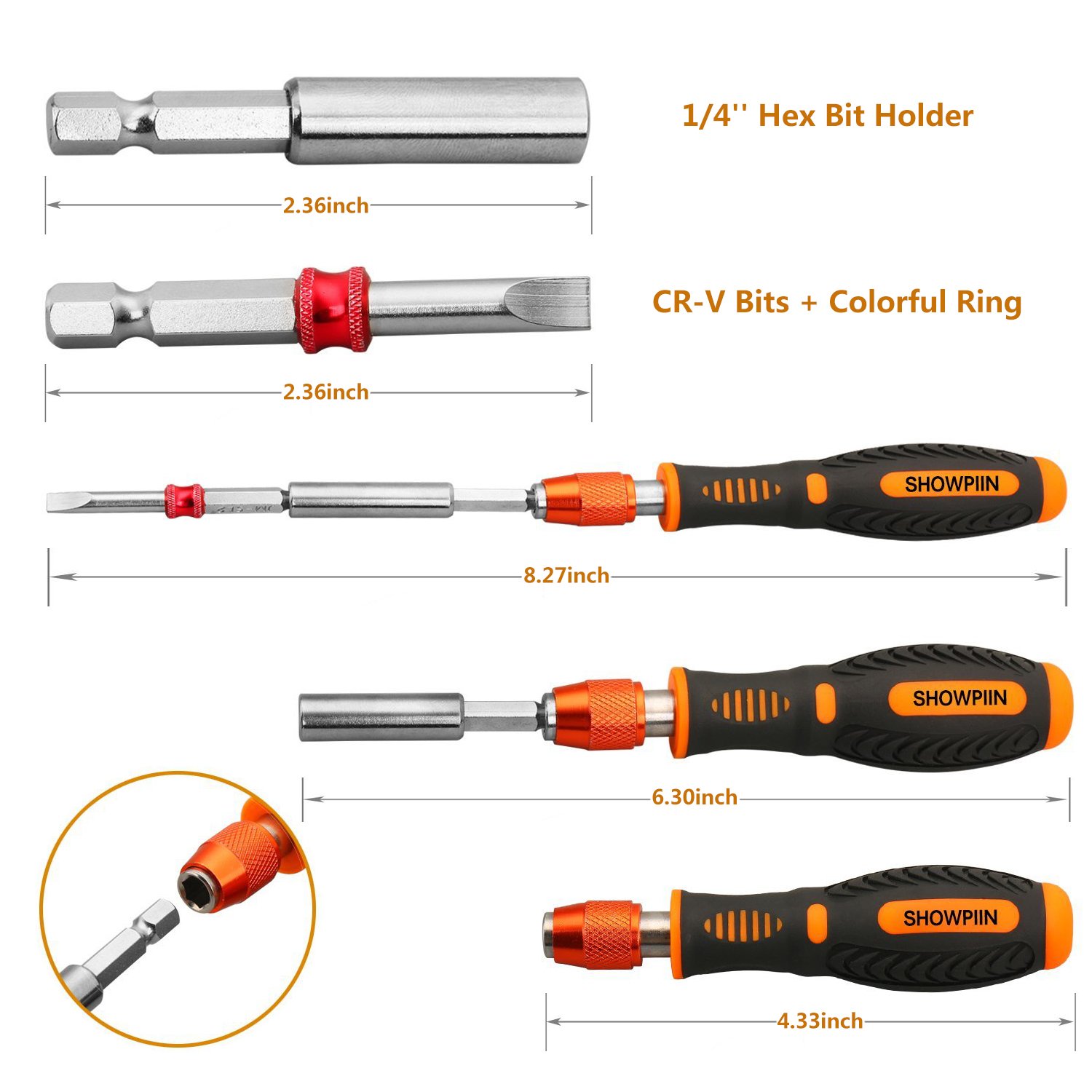 Showpin 12 in 1 Color Ring Screwdriver Set Multibit
