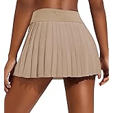 PINSPARK Womens Pleated Tennis Skirt High Waisted Golf Skirts with 3 Pockets Lightweight Athletic Skort Workout Pickleball