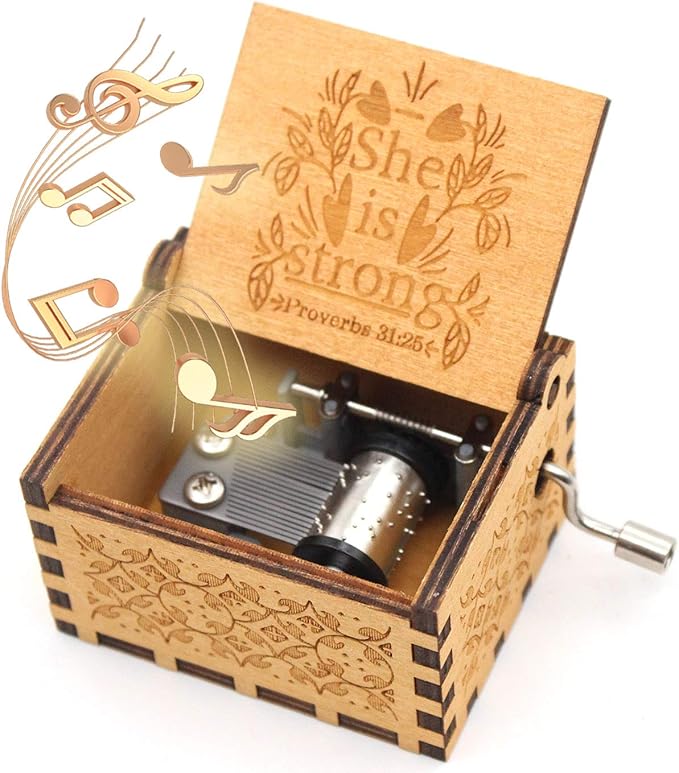 ukebobo Wooden Music Box Christian Music Box, Proverbs 3125,Faith Gifts for