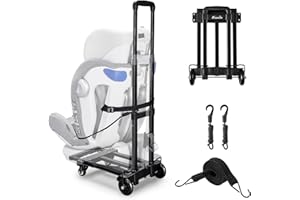 KEDSUM Folding Hand Truck Dolly Fit to Infant, Booster, Solid Construction Portable Car Seat Stroller for Airport, Compact and Lightweight Luggage Cart for Airport Travel Moving Use, 290LBS