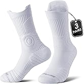 findway Compression Running Socks 3 Pairs, Anti-Blister Crew Socks All Day Dry Athletic Socks for Men and Women