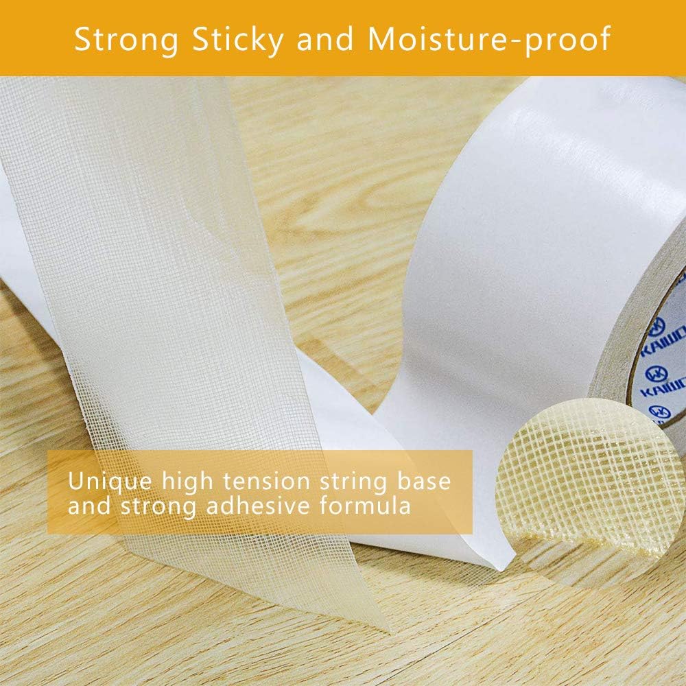 Double Sided Carpet Tape for Area Rugs, Heavy Duty Sticky Adhesive Rug Gripper for Hardwood Floors, Outdoor Rugs, Pads, Mats, Stair Treads Non-Slip (2 Inch x 11Yards) - - 