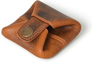 Jajmo Legacy Full Grain Vintage Brown Leather Mini Coin Pocket | Leather Coin Pouch |Change Holder for Men Women