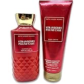 Bath & Body Works - Strawberry Pound Cake - 2 Piece bundle - Shower Gel 10 fl oz and Ultimate Hydration Body Cream 8 oz