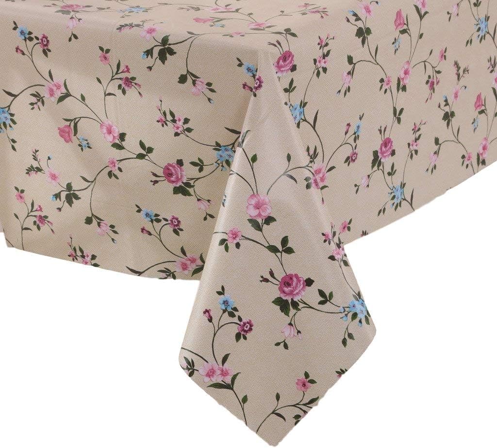 Vinylla English Roses Purple Easy Wipe Clean PVC Tablecloth, 140x140cm