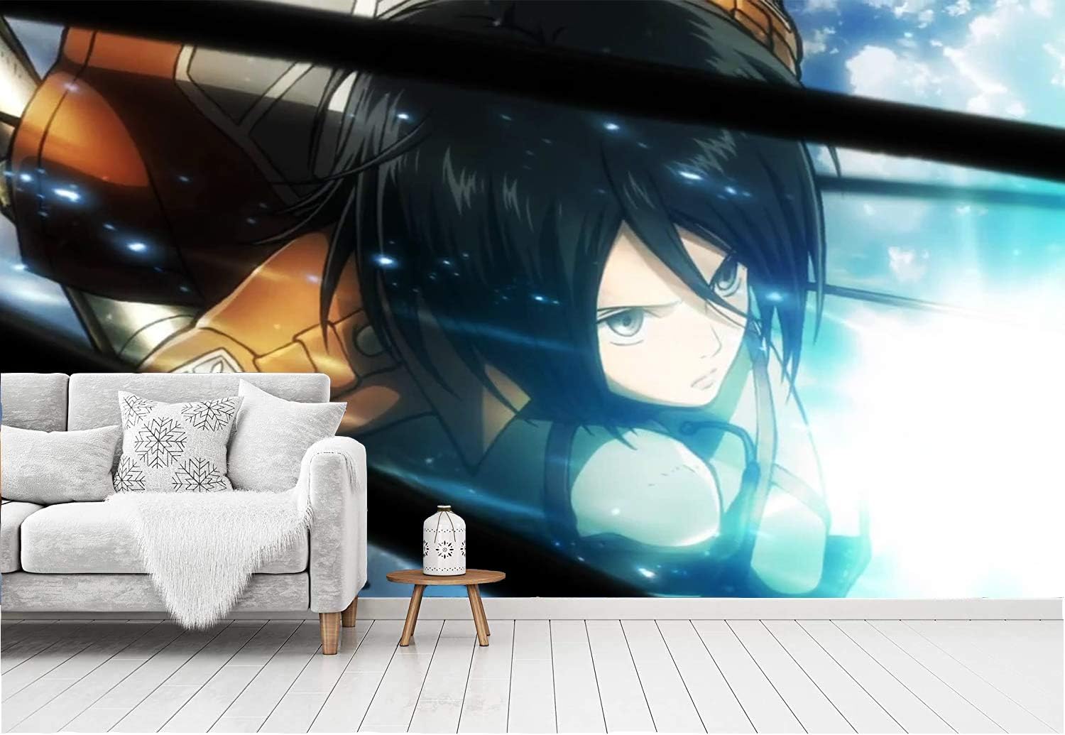 Wywyet 3d Anime Photo Mural Attacking Giant Living Room Bedroom Restaurant Gym Wall Decoration Poster Dormitory Background Wallpaper 200cmx140cm W H Amazon Co Uk Diy Tools