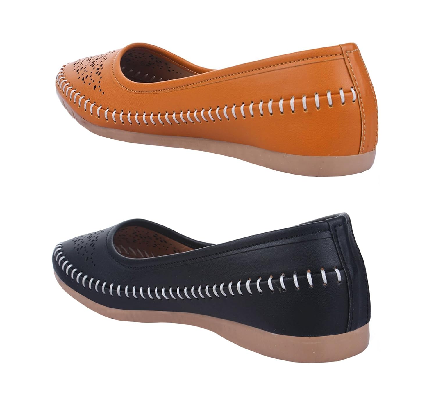 ziaula synthetic stylish laser cut bellies for woman (belly shoe) combo pack