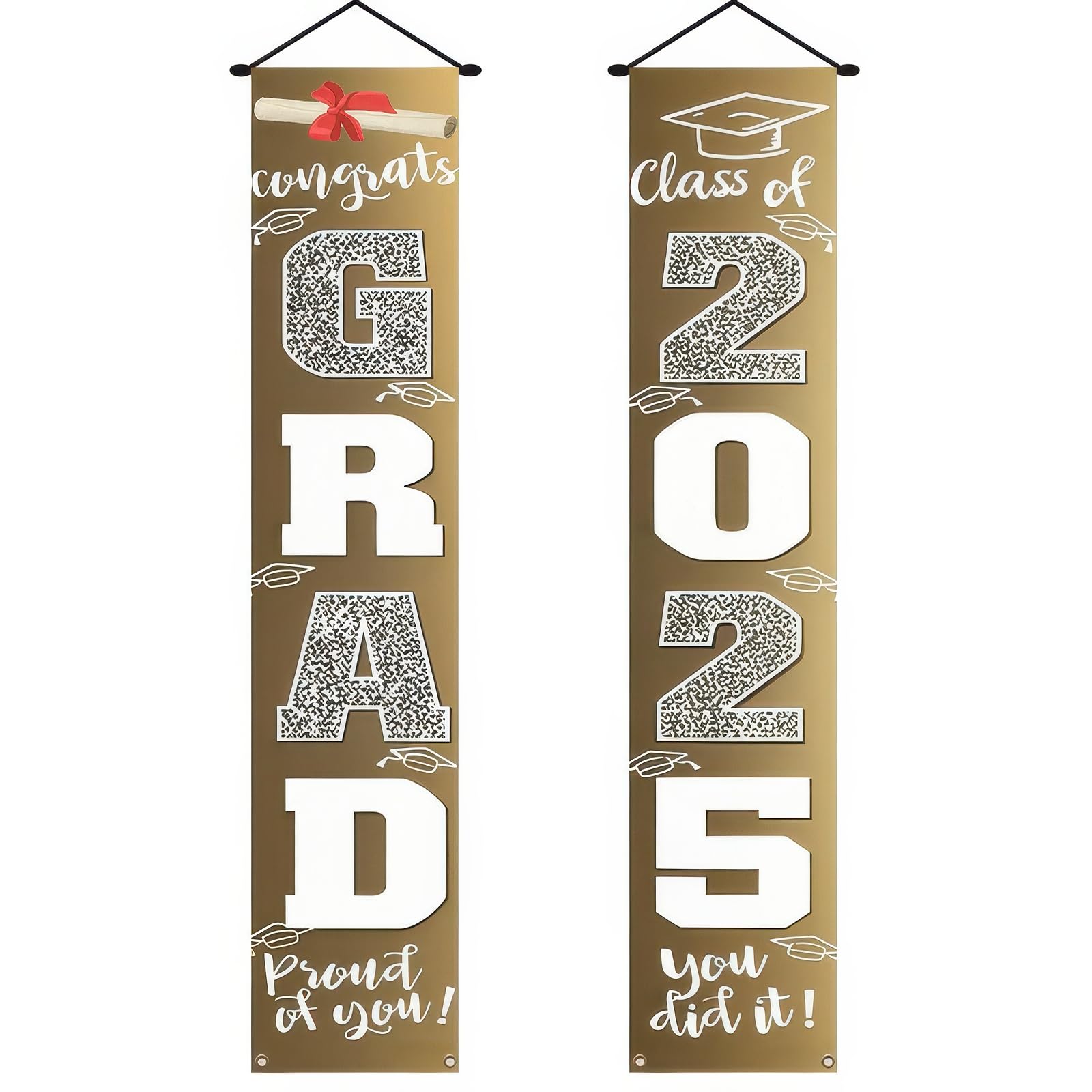 Photo 1 of BlissYard Graduation Banner Graduation Decor Class of 2025 Congrats Grad Proud of You Graduation Decorations Class Of 2025 70x12 Inches Congrats Grad Banner Graduation Party Decorations