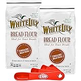 White Lily Bread Flour 5 lb Bag (Pack of 2) By The Cup Swivel Spoons