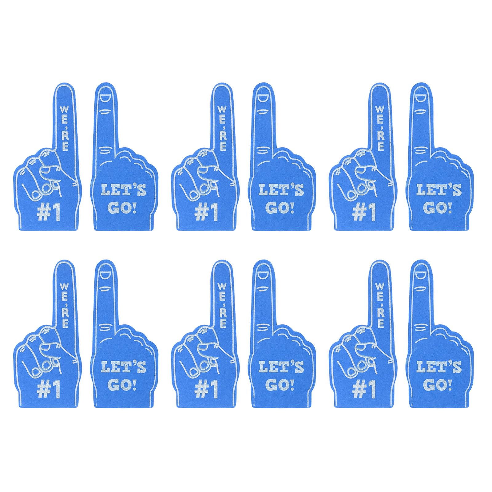PATIKIL Mini Foam Fingers 5.1 Inch, 48 Pack We're #1,let's go! Cheerleading Foam Finger for Sports Fan Events Games Party Favors, Blue