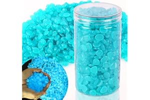 BokingOne 1000pcs Glow in The Dark Rocks Outdoor Decorations Stones Small Luminous Pebbles for Fish Tank Aquarium Lawn Patio Garden Indoor/Outdoor Decor and DIY Ideas -Light Blue