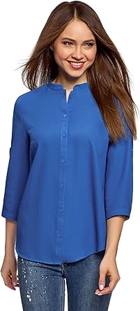 camisas cuello mao mujer