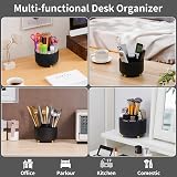 Marbrasse 360 Degree Rotating Desk Organizer with 5 Compartments Dark view 2
