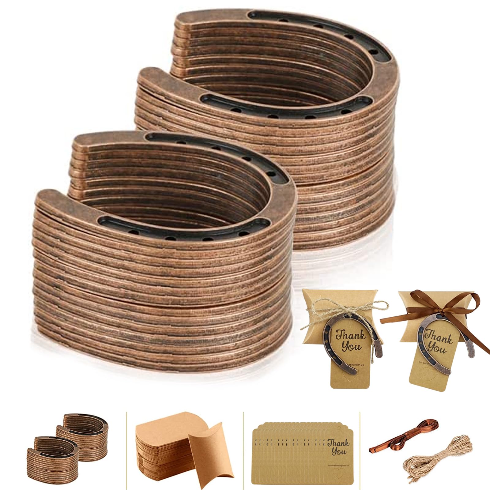 Photo 1 of FCDECOR 50pcs Good Lucky Horseshoe Party Wedding Favors Boxes, Horse Shoes for Cowboy Western Party Decorations, Wedding Candy Box Favors Baby Shower Horseshoes Kentucky Derby Western Decor