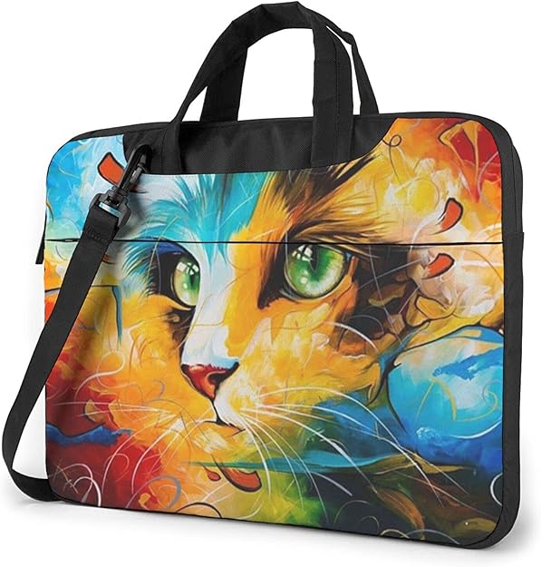Colorful Cat Art Laptop Bag Laptop Shoulder Bag Notebook Computer Case