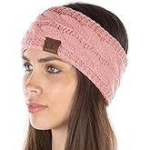 Funky Junque Women’s Fleece-Lined Knit Headband – Confetti Ear Warmer for Winter, Cozy Sherpa Interior, Soft Stretch Fit - Indi Pink
