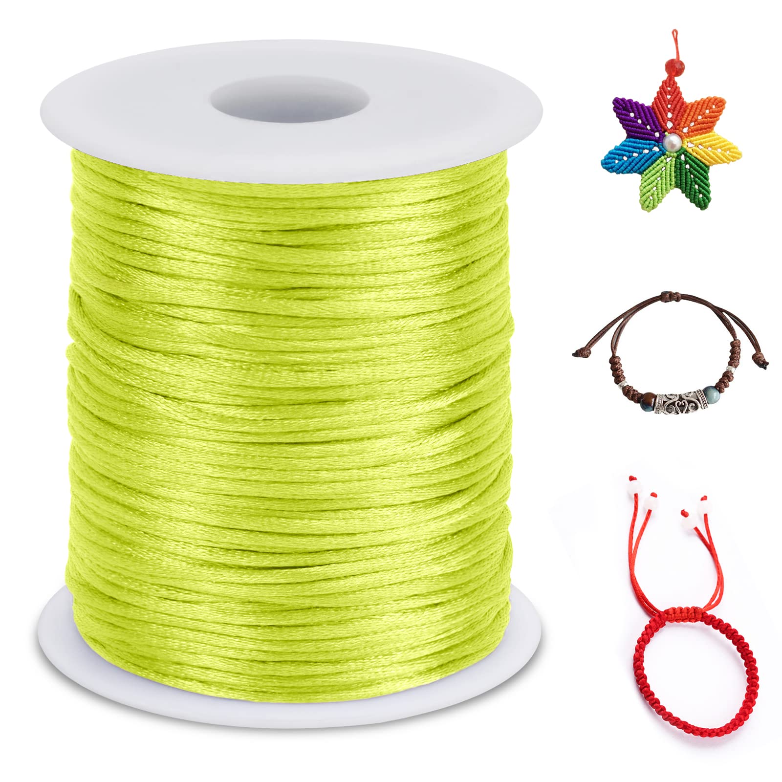 LEREATI T Shirt Yarn for Crocheting 250g/100m Beginner Crochet 7mm T-Shirt Yarn, Polyester Ribbon for Knitting & Crocheting, for Hand DIY Bag Blanket Cushion Basket (Fluorescent Yellow)