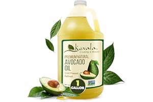 Kevala Avocado Oil – Cold Pressed | Non‑GMO Project Verified & Kosher | Multipurpose for High Smoke Point Cooking, Roasting, Sautéing & Skin Moisturizing – Ideal Kitchen Staple – 128 Fl Oz (Pack of 1)