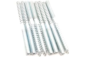 Haozheng Hanger Bolt M8x100 Silvery Double Headed Bolt Self-Tapping Screw with Hexagon for Furniture 8Pcs