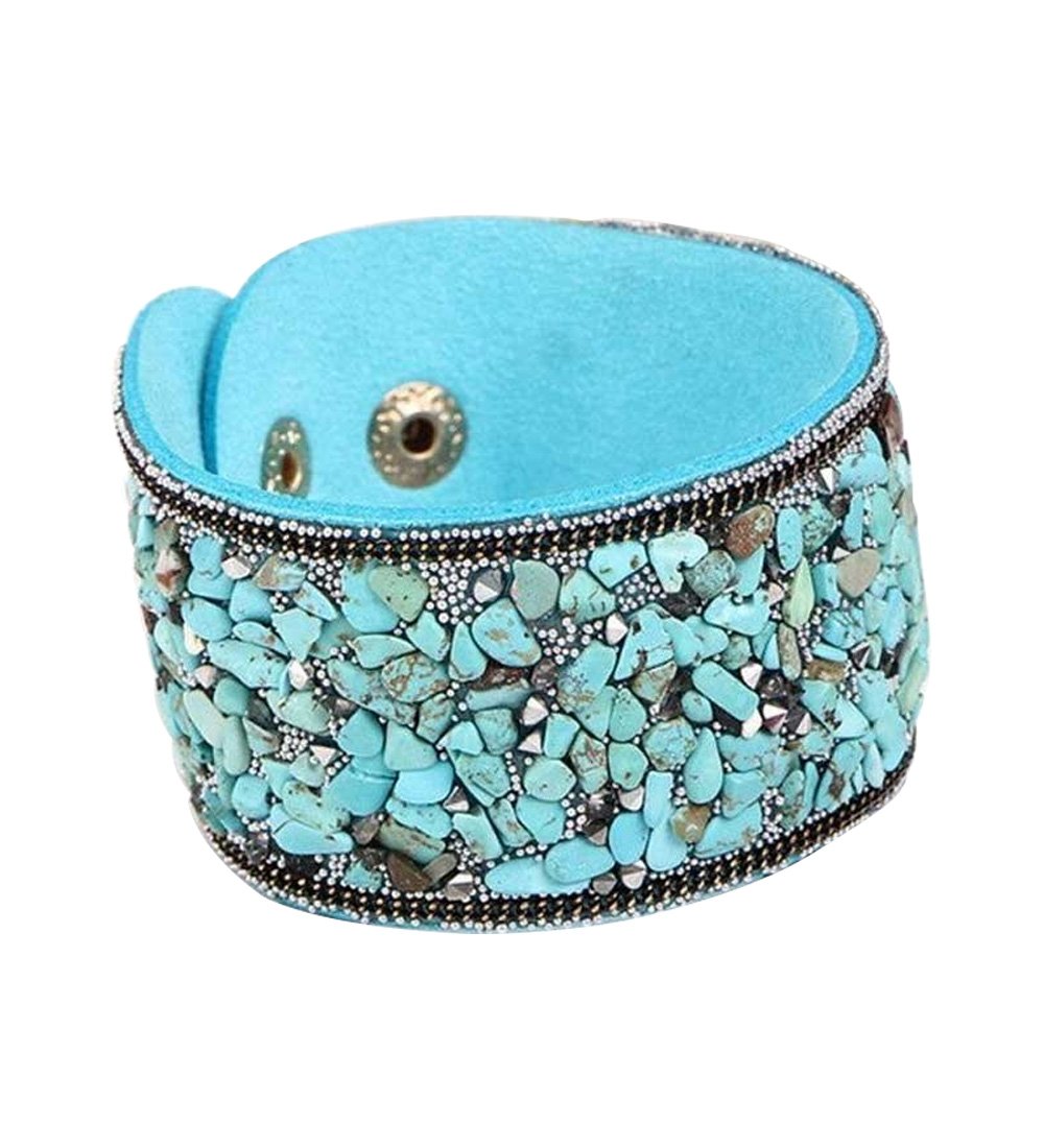 Novadab Aqua Dream Natural Pebble Snap Cuff Bracelet For Women