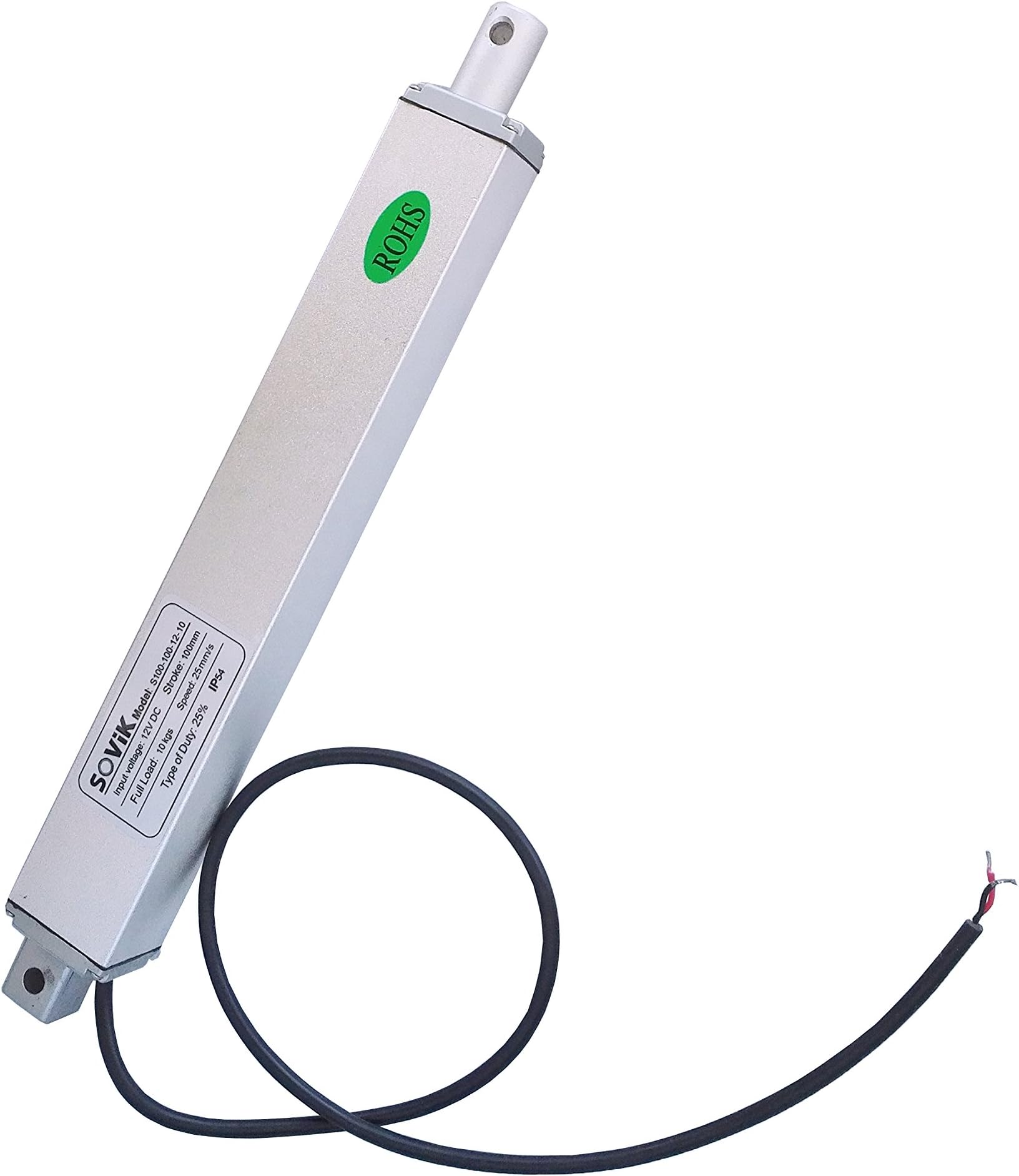 SOViK 4" 4 inch Stroke Micro Linear Actuator, 12V DC Speed 1" per sec Built in Limit Switch, 22lbs Maximum Lift Includes Mounting Brackets