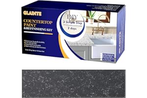 GLAINTE Granite Countertop Paint Kit - Black Gold Counter Top Refinishing Kit for Kitchen Bathroom