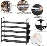 OYREL 5 Tier Shoe Rack 20-25 Pairs Large Organizer Black view 5