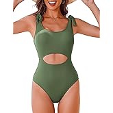 AI'MAGE One Piece Swimsuit Women 2025 Tummy Control Bathing Suits Cutout Scoop Neck Swimwear Push Up Swim Suit