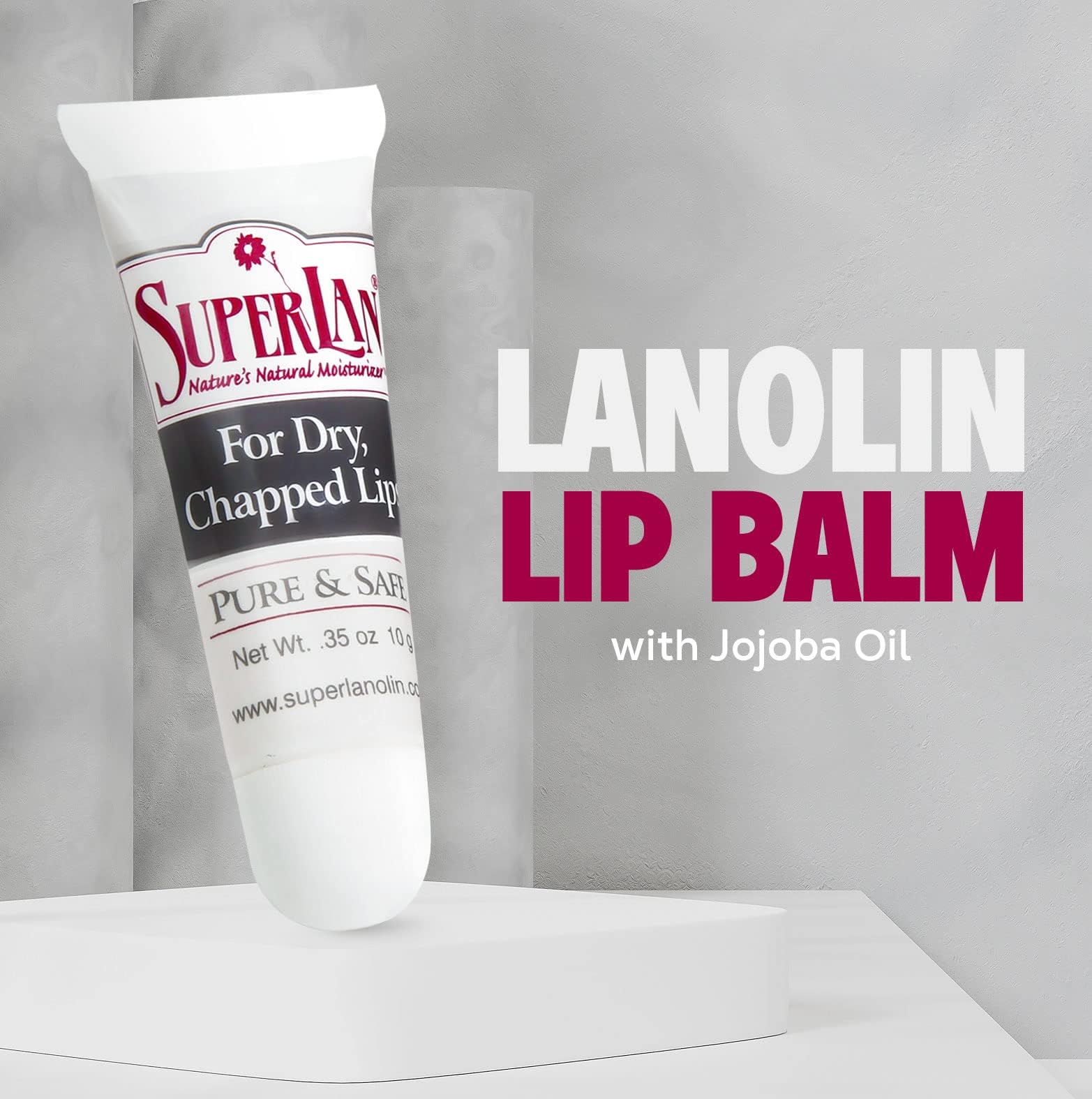 Organic Lanolin Lip Balm - Lip Repair for Hot/Dry Weather - Natural Nipple Cream Lanolin - Moisturizer for cracked lips - Hydrating lip care - Ultra pure jojoba oil - Kosher chapstick (0.35 Oz)