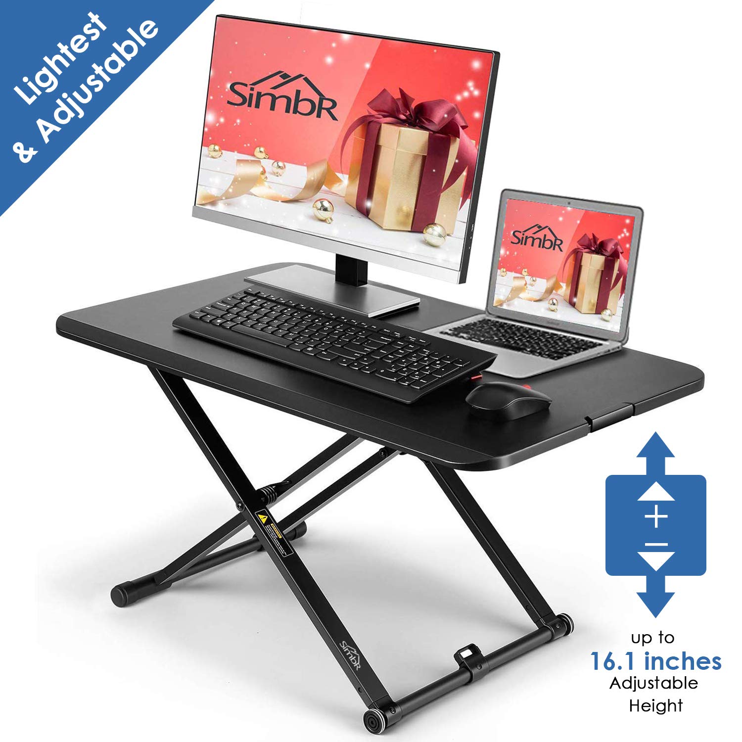 SIMBR Standing Desk, 30" UltraThin Height Adjustable Stand Up Desk Gas