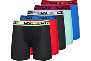 PUMA boys 5 Pack Performance Boxer Briefs