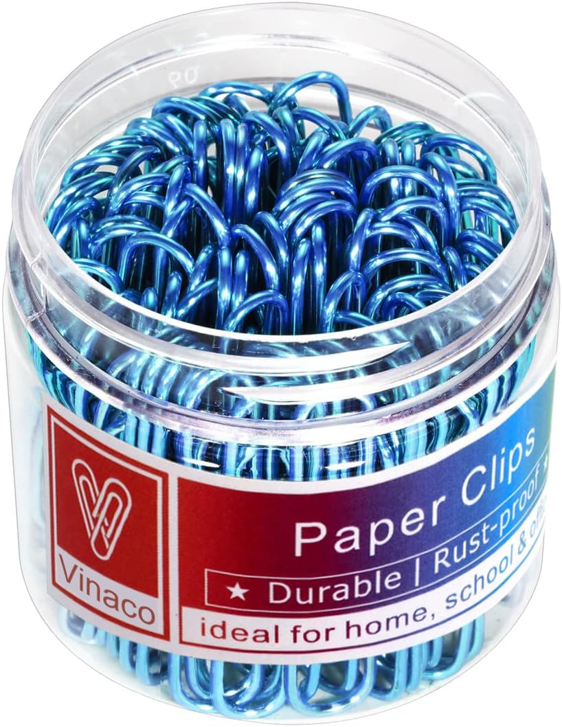 Photo 1 of Vinaco Blue Jumbo Paper Clips, 100 Pack, 2 Inch (50 mm), Durable & Rust Resistant, Great for Office, School and Personal Use