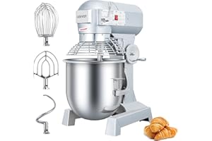 LEEVOT 30Qt Commercial Food Mixer, Commercial Dough Mixer 1250W 3-Speeds Adjustable, Heavy Duty Electric Stand Mixer with Stainless Steel Bowl for Kitchenaid and Pizzeria (Simple)