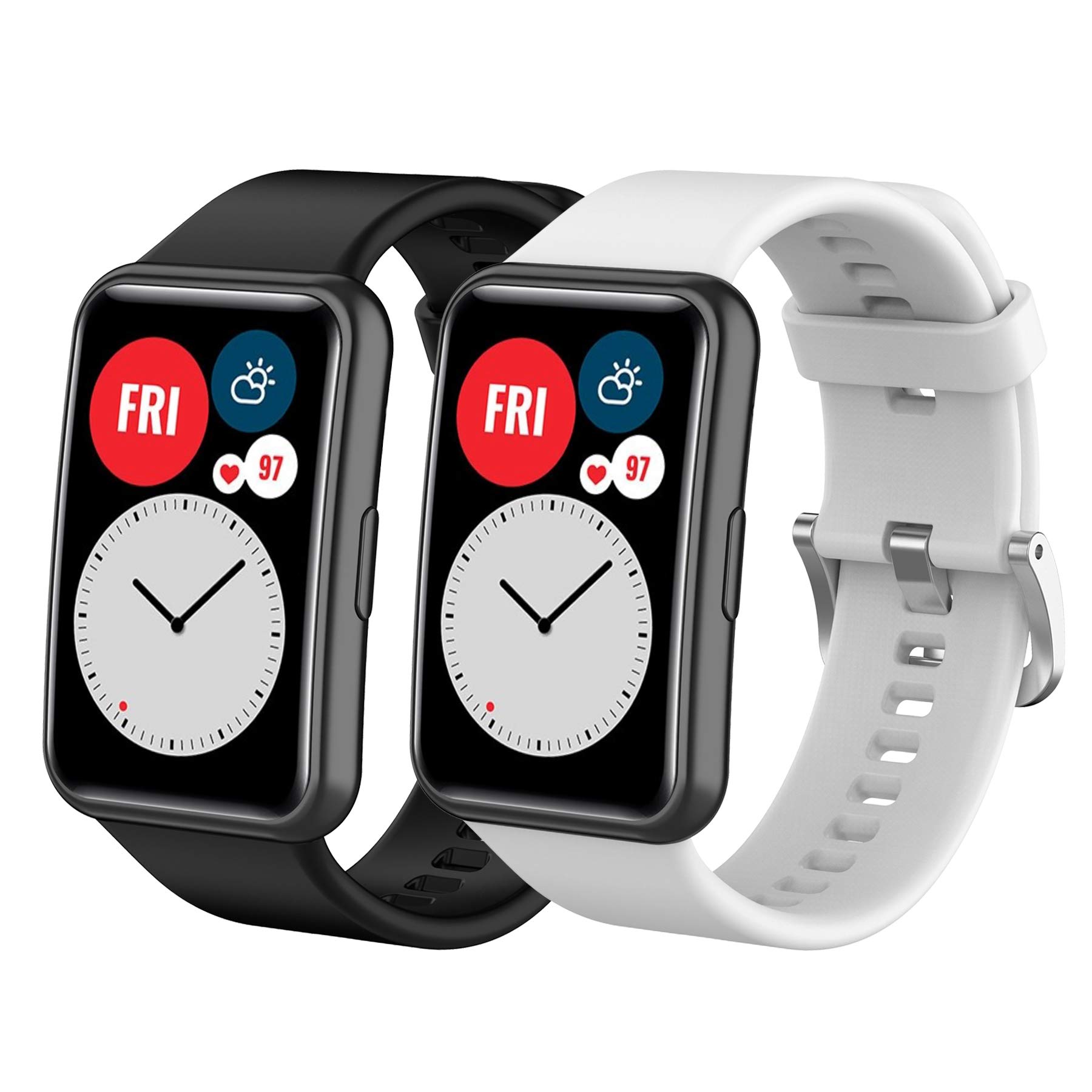 MIJOBS Strap Compatible with Huawei Watch Fit - Elegant & SE Replacement Silicone Straps - Multicolor, Waterproof, Breathable Wristband