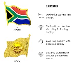 South Africa Flag Lapel Pin - Enamel Metal National