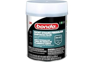 3M Bondo Short Strand Fiberglass Reinforced Filler 1.37 LB (621 g) with Bondo Cream Hardener 0.5 oz (14g), Repair Holes Up To 0.5 IN, Waterproof (SS-PT-ES)