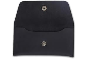 The Antiq Currency Pouch, Genuine Leather Currency Organiser, Travel Wallet for Him and Her, Handmade, Utility Pouch, Leather Money Pouch, Leather Currency Envelope (Black)