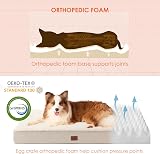 EHEYCIGA Large Orthopedic Dog Bed 89x58x9cm Removable Cover Camel view 3