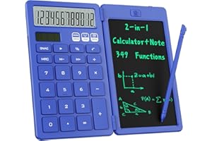 Desk Calculator with Erasable LCD Notepad Calculators ROATEE Desktop Basic Calculators for Middle School Cute Pocket Solar Calculator Office Desk Accessories Supplies Home Office Essential Big Button