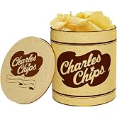 Charles Chips Salt &amp; Vinegar Waffle Potato Chips &ndash; 16oz Tangy Lattice-Cut Snack in Iconic Recyclable Steel Tin | Gluten Free &amp; Kosher | Bold Flavor for Snack Lovers | Since 1942
