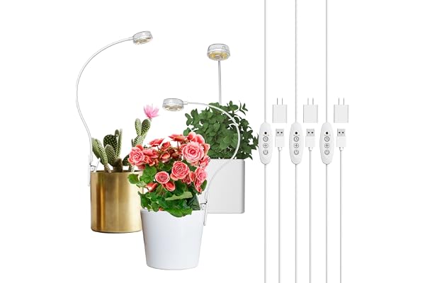 SANSI Grow Lights for Indoor Plants, Pot Clip LED Plant Light for Growing Full Spectrum, Plant Growing Lamp 4-Level Dimmable