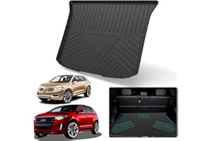 Elsetyler Cargo Liner for Edge - Black TPO All Weather Heavy Duty Waterproof Rear Cargo Tray Trunk Floor Mat Protector Compatible with 2007-2014 Ford Edge / 2007-2015 Lincoln MKX