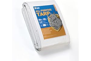 GUARD SHIELD White Tarp Waterproof 20x40 Feet Medium Duty All Purpose Poly Tarps Cover 7mil