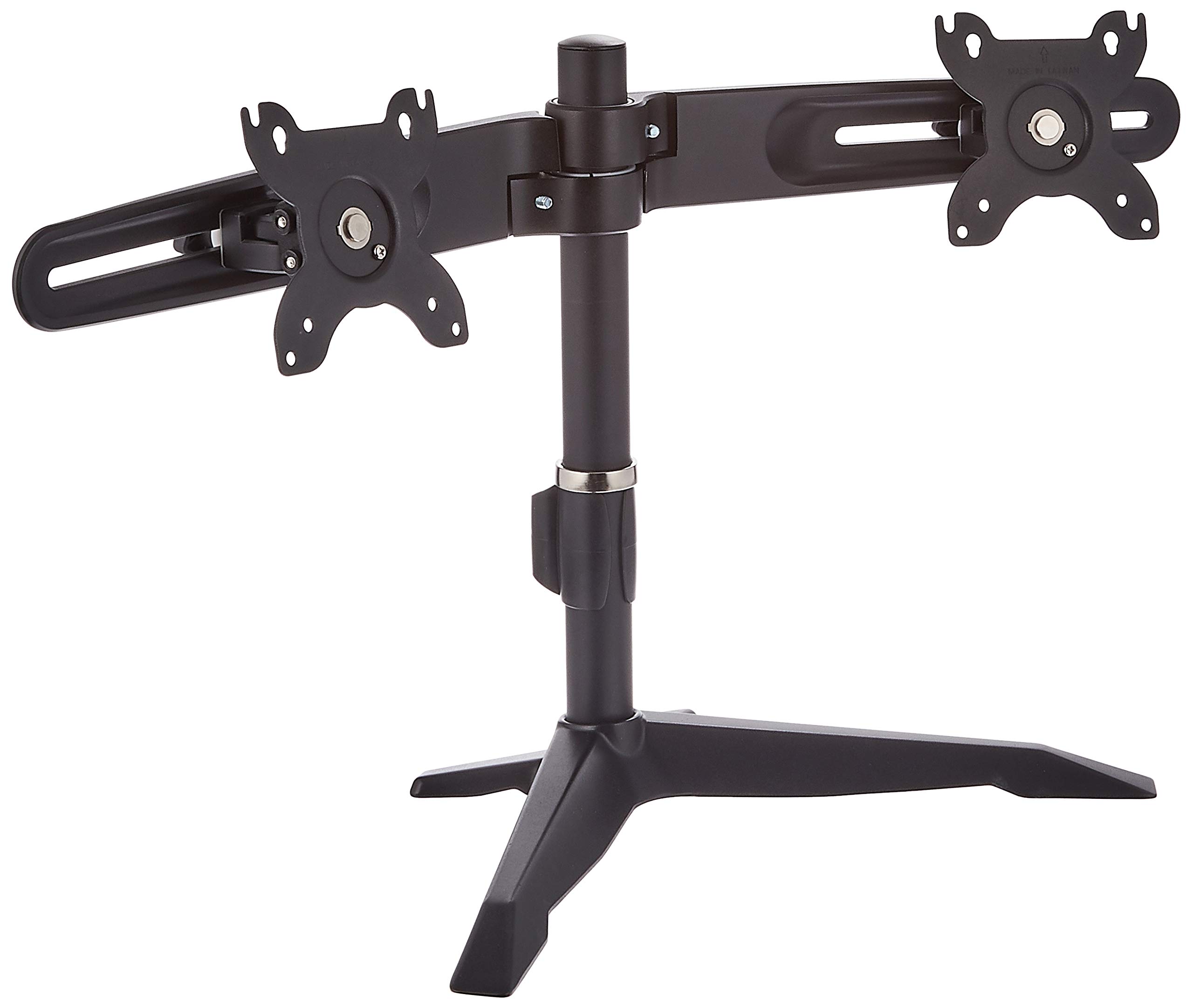 SilverStone SST-ARM23BS - Twin Double ARM LCD LED Monitor Bracket Desk Mount Stand, up to 24 Inch Screens, with Tilt & Swivel (Tilt ±15°|Swivel ±15°|Rotate 360°), black