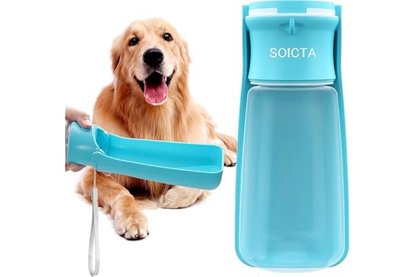 Dog Water Bottle, Portable Pet Water Dispenser for Dog, Leakproof Travel Pet Feeder for Small & Medium & Large Dogs, Cats, Pu