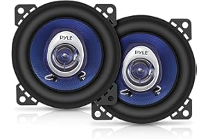Pyle 4" Car Sound Speaker (Pair) - Upgraded Blue Poly Injection Cone 2-Way 180 Watt Peak w/ Non-fatiguing Butyl Rubber Surrou