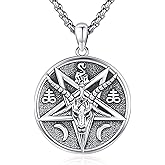 LOOVE Pentagram/Celtic Knot/Witches Knot/Santa Muerte/Triple Moon Goddess/Baphomet/Hecate Necklace Sterling Silver Magic Wiccan Amulet Pagan Jewelry for Women Men