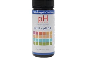 BOOBYSUU pH Test Strips 0-14, 100 Strips Universal Litmus Paper for Liquid, Water, Food & Soap Making, Fast Testing Alkaline & Acid Level Results